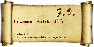 Frommer Valdemár névjegykártya